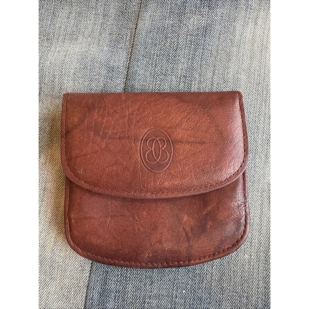 Vintage BUXTON Brown Soft Leather Wallet Coin Purse Billfold Snap Closure